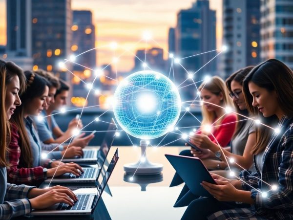 Oameni conectați digital, luminând calea marketingului viitorului